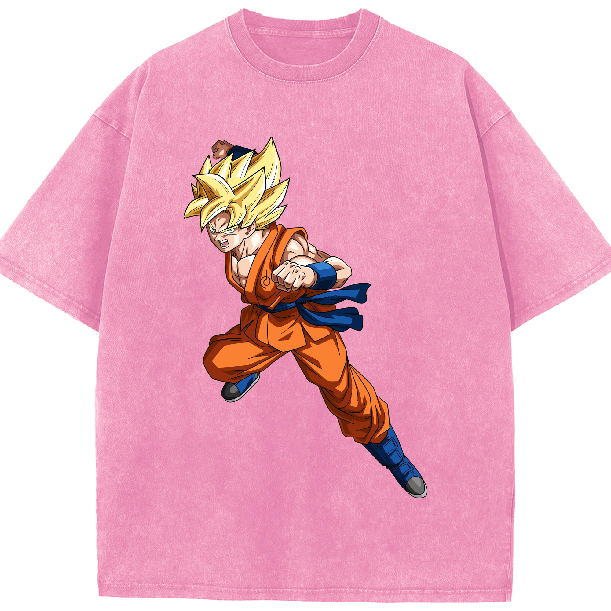 （画像用） ドラゴンボール 孫悟空（そん ごくう）Son Goku カカロット DRAGON BALL Kakarotto 綿100% ヴィンテージ風 半袖Tシャツ（フロントプリント）